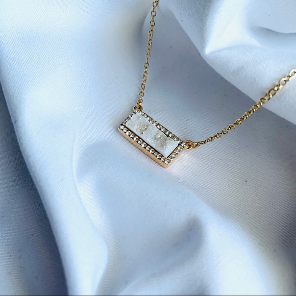 Druzy Bar Necklace - Picture 3 of 3